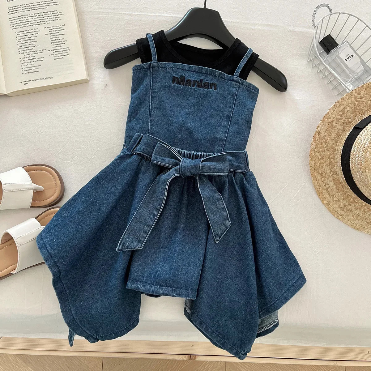 Stylish Kids Girls Cotton Set Top and Irregular Bowknot Shorts Skirt Super Cute and Trendy for 2 - 8 Y Baby Sets 250729