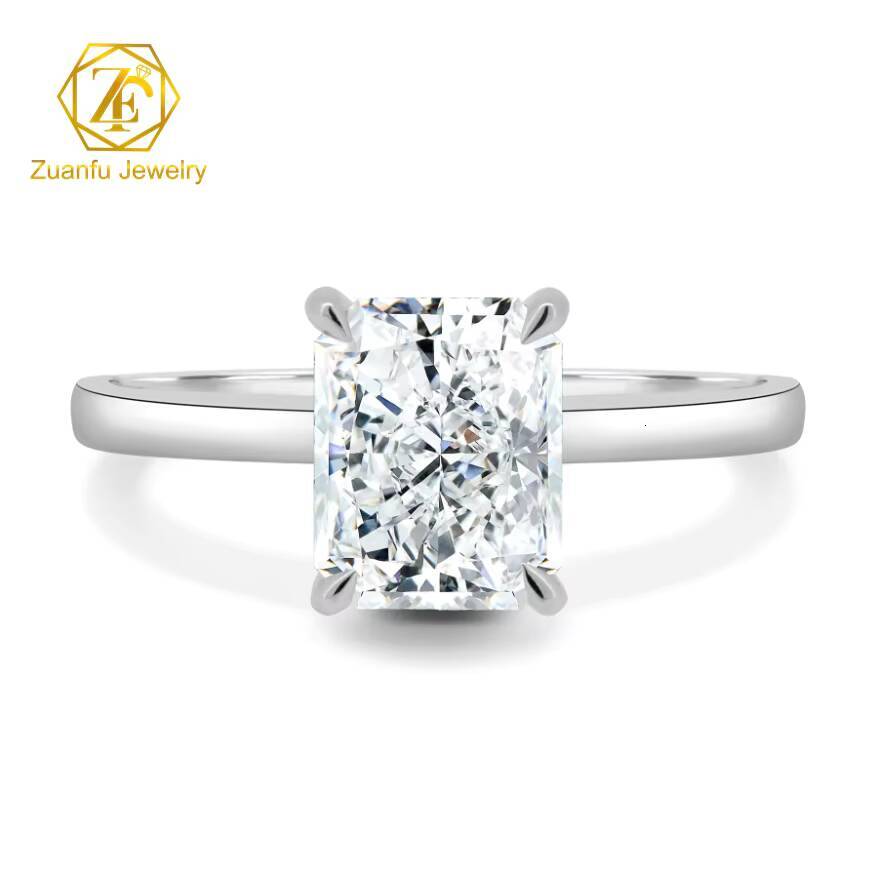 2025 NEW 4 Claw Solitaire Gemstone Rings 14K/18K Solid Yellow Gold Engagement Wedding Parties Gifts 3CT/9MM 3.5CT/9.5MM Cut