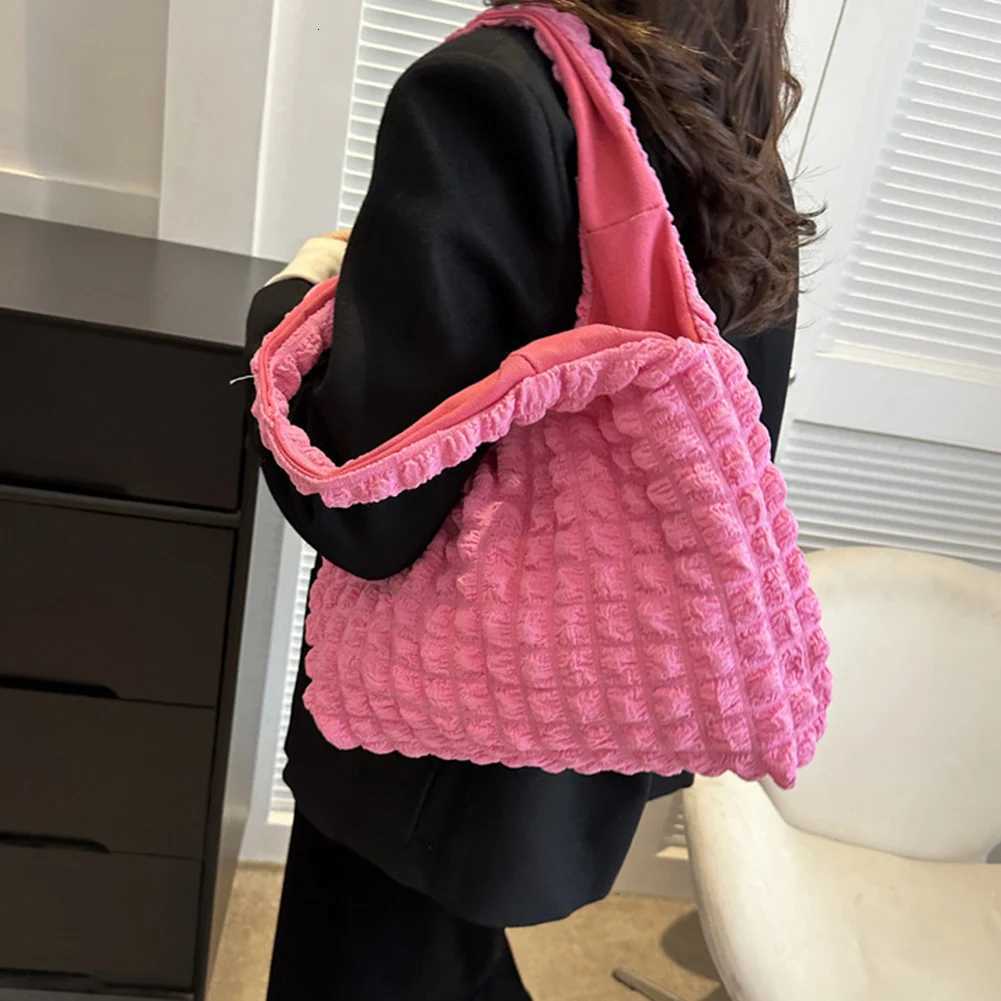 Elegant Handbag Pleated Cloud Bag Fem Candy Color Large Capacity Shoulder Bag Handbags Shopping Girls Pouch Tote Bags Y250730