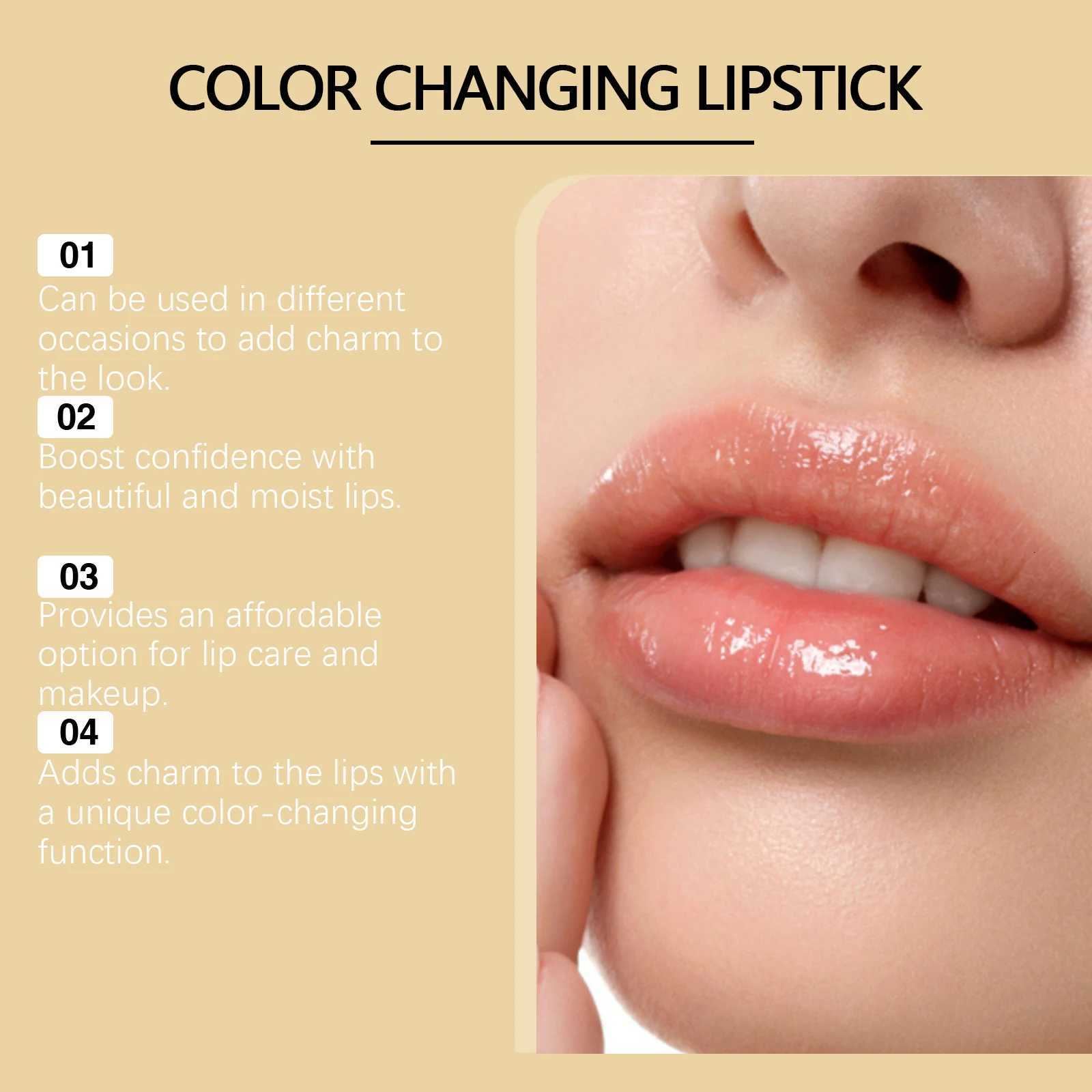 Color Changing Lipstick Anti-Dryness Moisturize Lighten Shining Lip Waterproof Non-Greasy Not Easy to Fade Red Pink Lips Makeup G250729