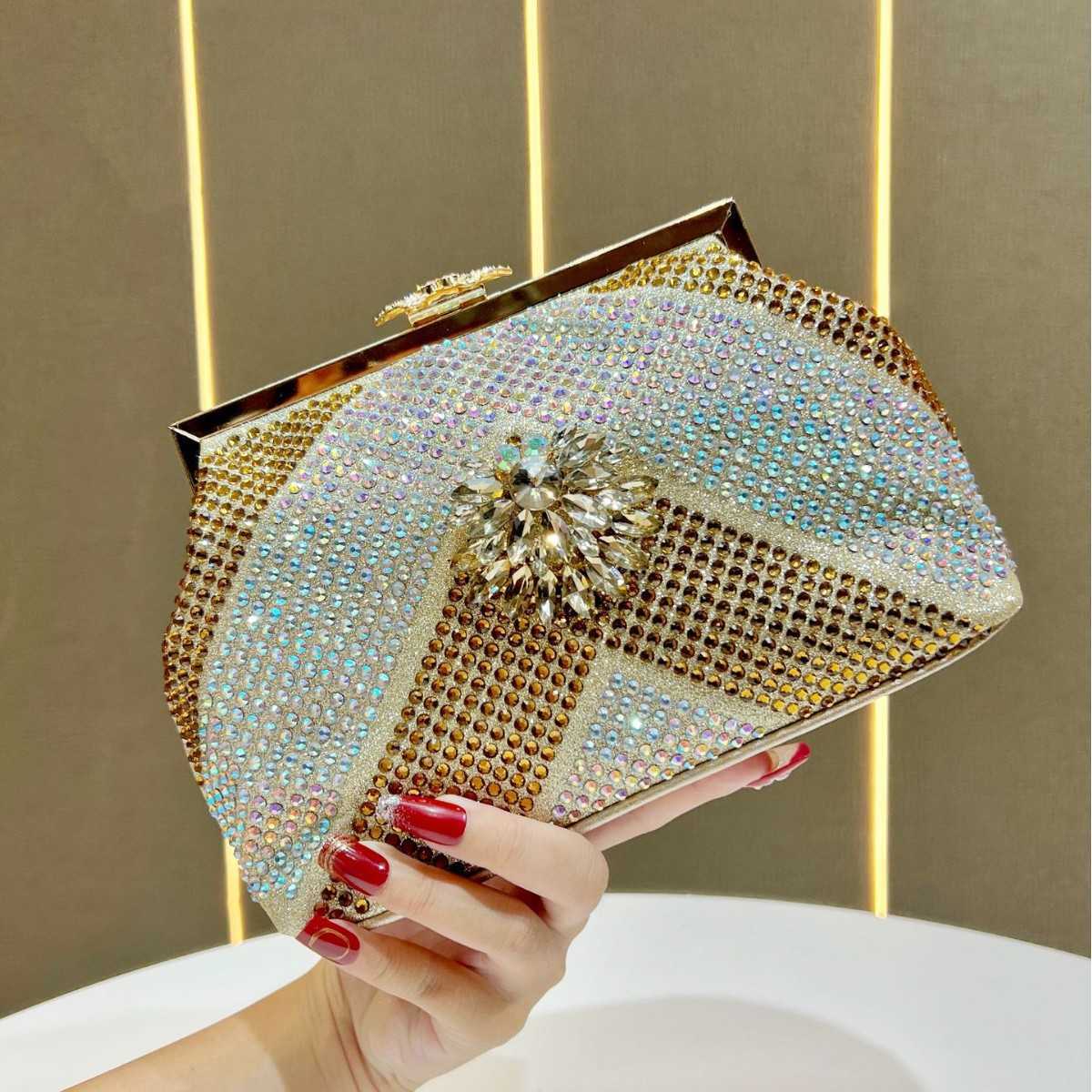 New Womens Bag Luxury Handbag Shoulder Bag High end Evening Bag Diamond encrusted Clutch Bag