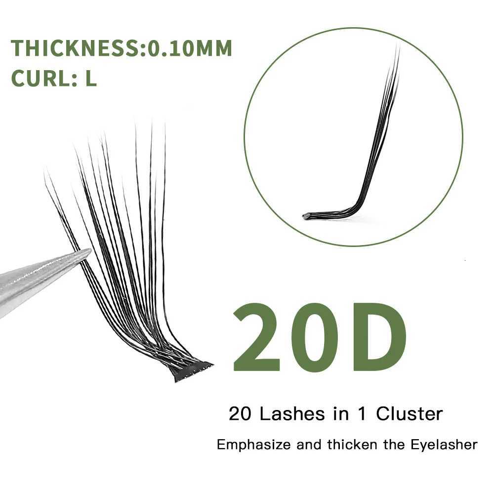 20D L Curl Cluster Eyelash Extensions Natural Soft Individual Lashes Makeup Tools Premade Volume Fans Z250730