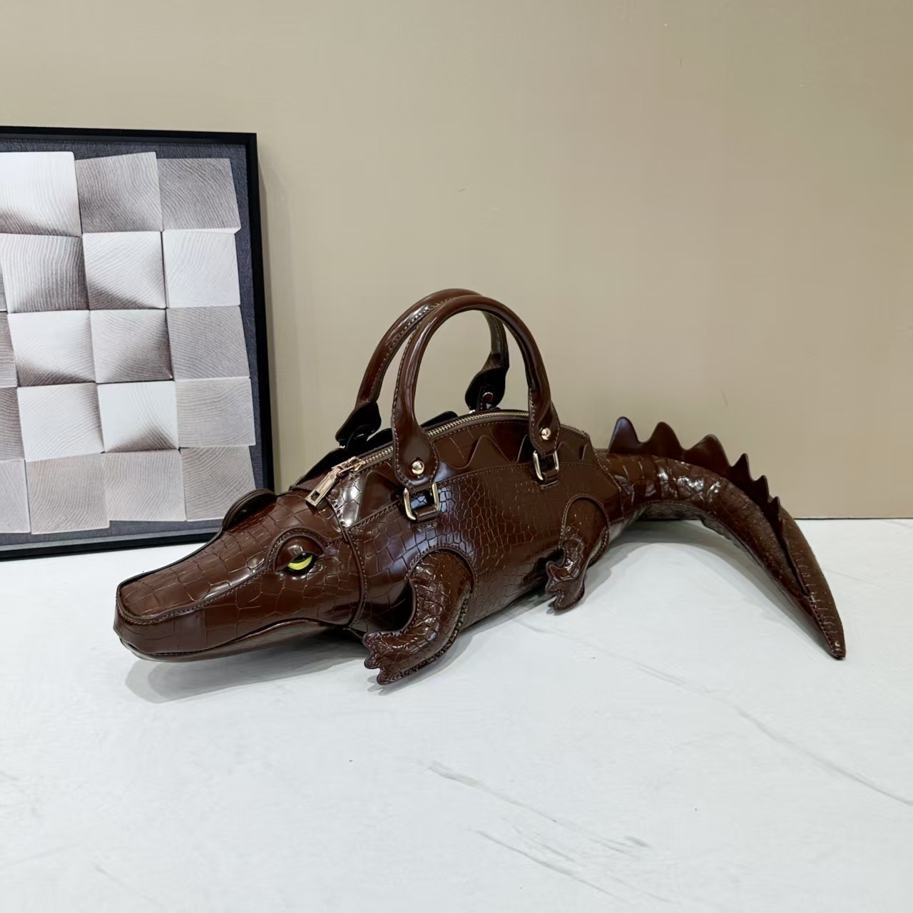 New Personality Creative Cute Funny Trendy Cool Handsome Crocodile Handbag Shoulder Crossbody Bag ddmymoon