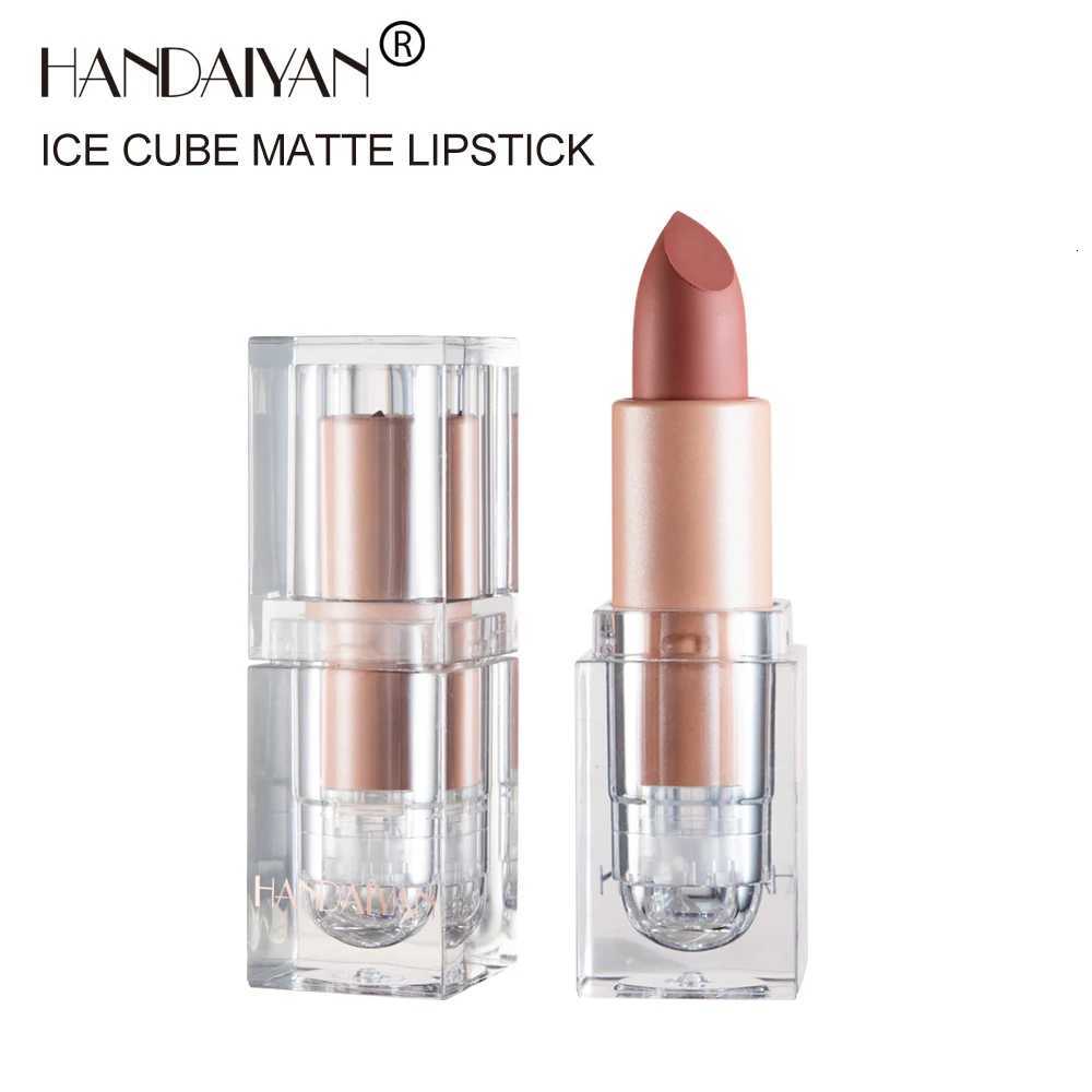 HANDAYAN 12 Color Transparent Tube Rotatable Matte Lipstick - Nude and Mocha Colors G250729