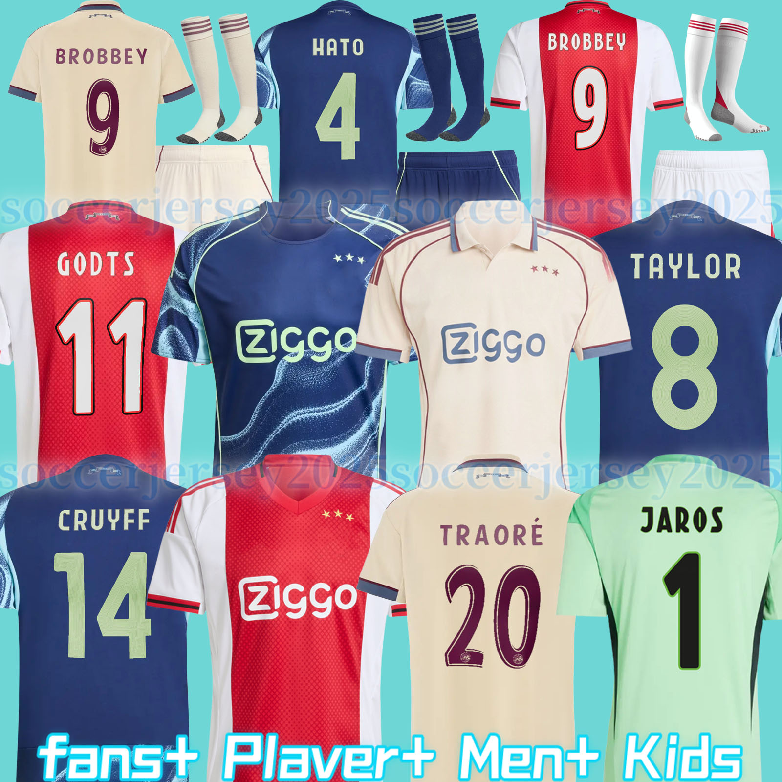 25/26 125th Anniversary Soccer Jerseys Kids Kit 2025 2026 Football Shirts AKPOM Co branded styles TAYLOR CRUYFF Bob Marley stone AjaOX Traore Godts Weghorst Klaassen