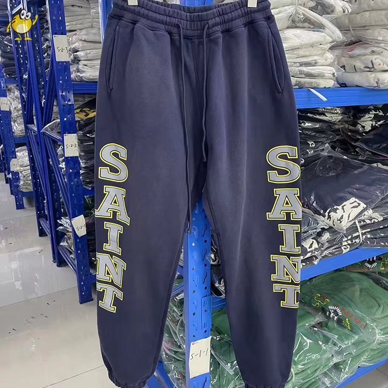 Washed Blue Pants Men Woman Streetwear Drawstring Joggers Sweatpants 2025 New Trousers Oversize L251015