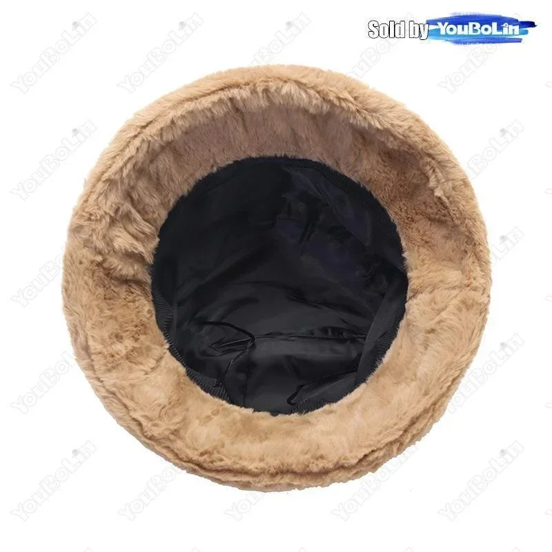 Style Womens Plush Fisherman Hat Autumn and Winter Thick Warm Fur Bucket Hat Fashionable All-match Leopard Hat 250724