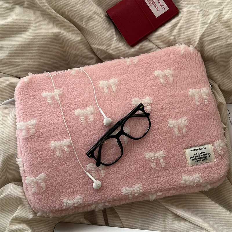 ute Plush bow Laptop Sle For Ipad Pro11 book Air13.6 pro13 14 15 16 Samsung Xiai15.6 Inch Shockproof Tablet Pouch y250730