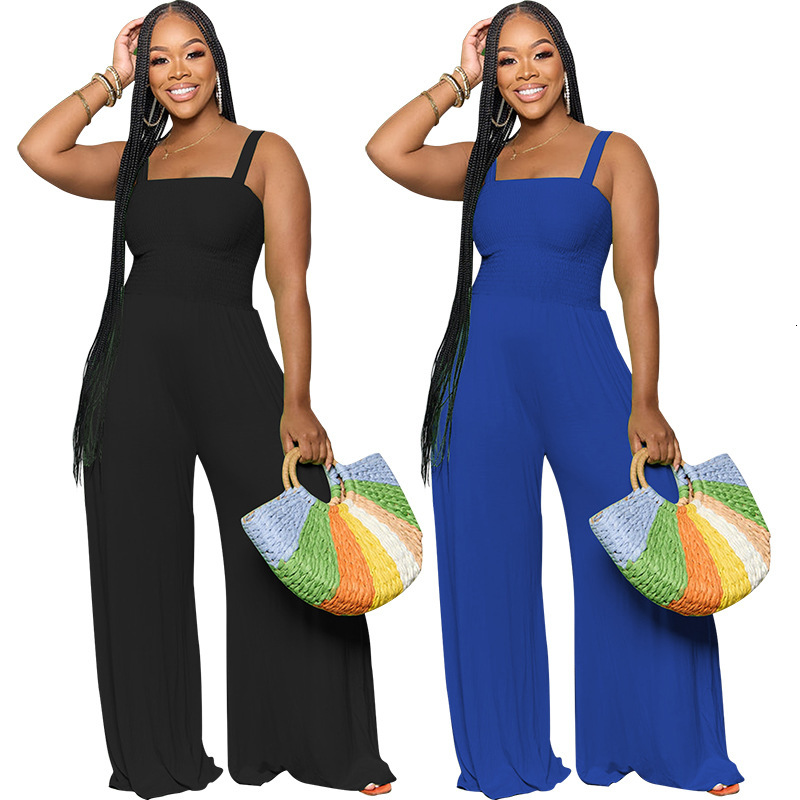 F1289 New Womens Solid Color Fashion Casual Jumpsuit