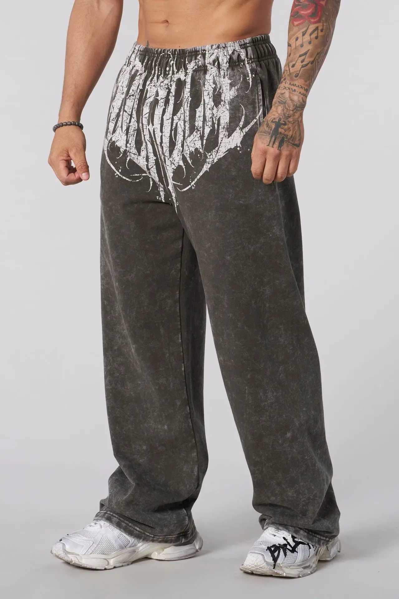 Style New Mens Sports Pants Jogging Exercise Muscle Fitness Casual Pants Loose Straight Leg Pants R250729