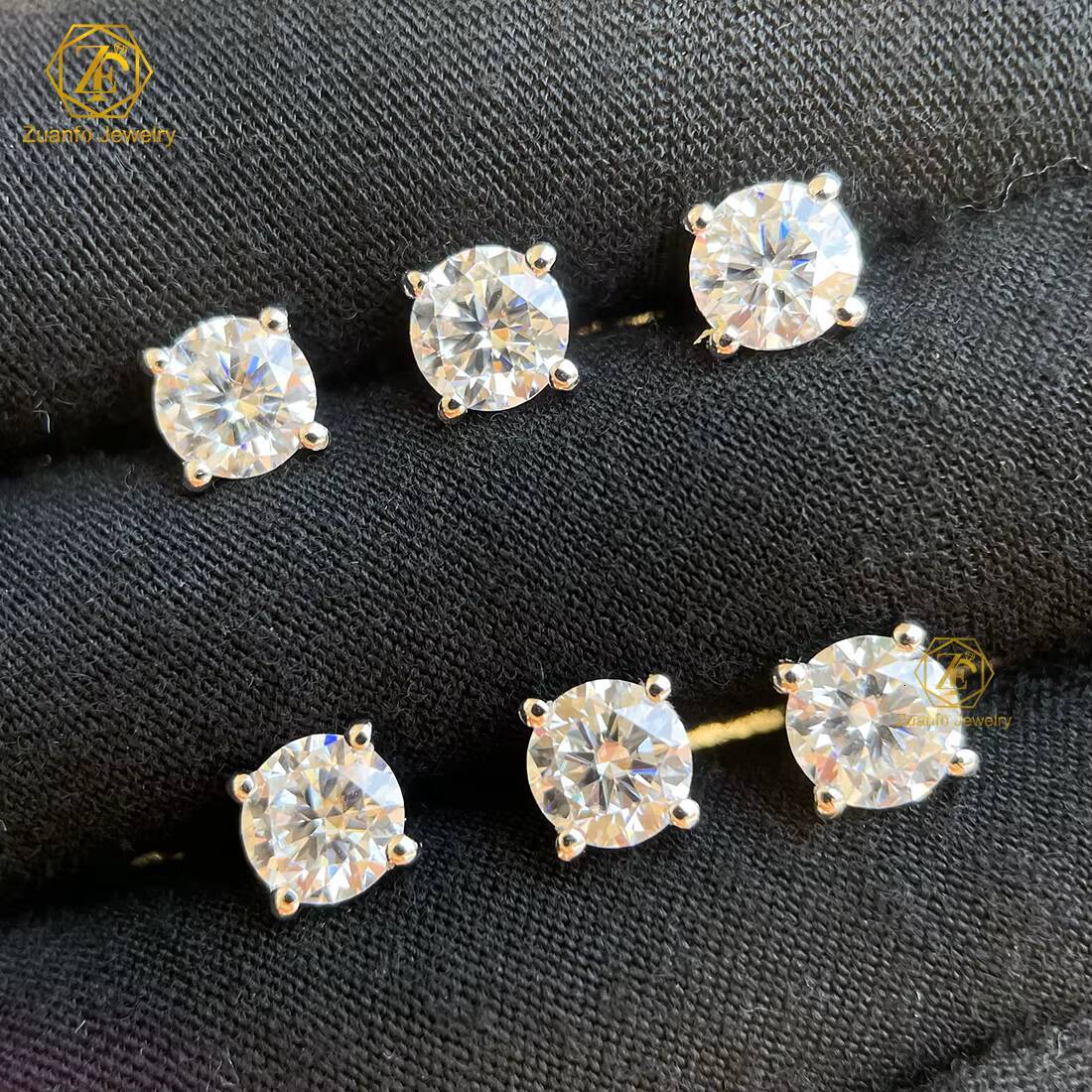 2 Carat Diamond Earrings Lab Grown CVD HPHT Diamonds 14k/18k Gold Stud Jewelry