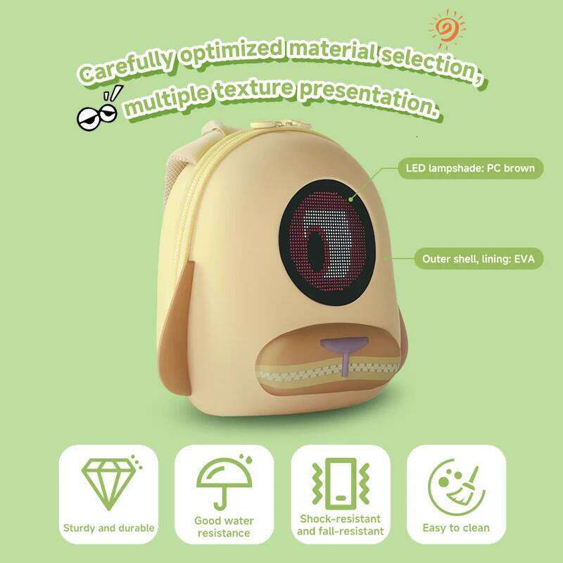 Glowing Eyes Backpack Girls' school backpack LED Display Holiday Gift Children's Birthday Bag