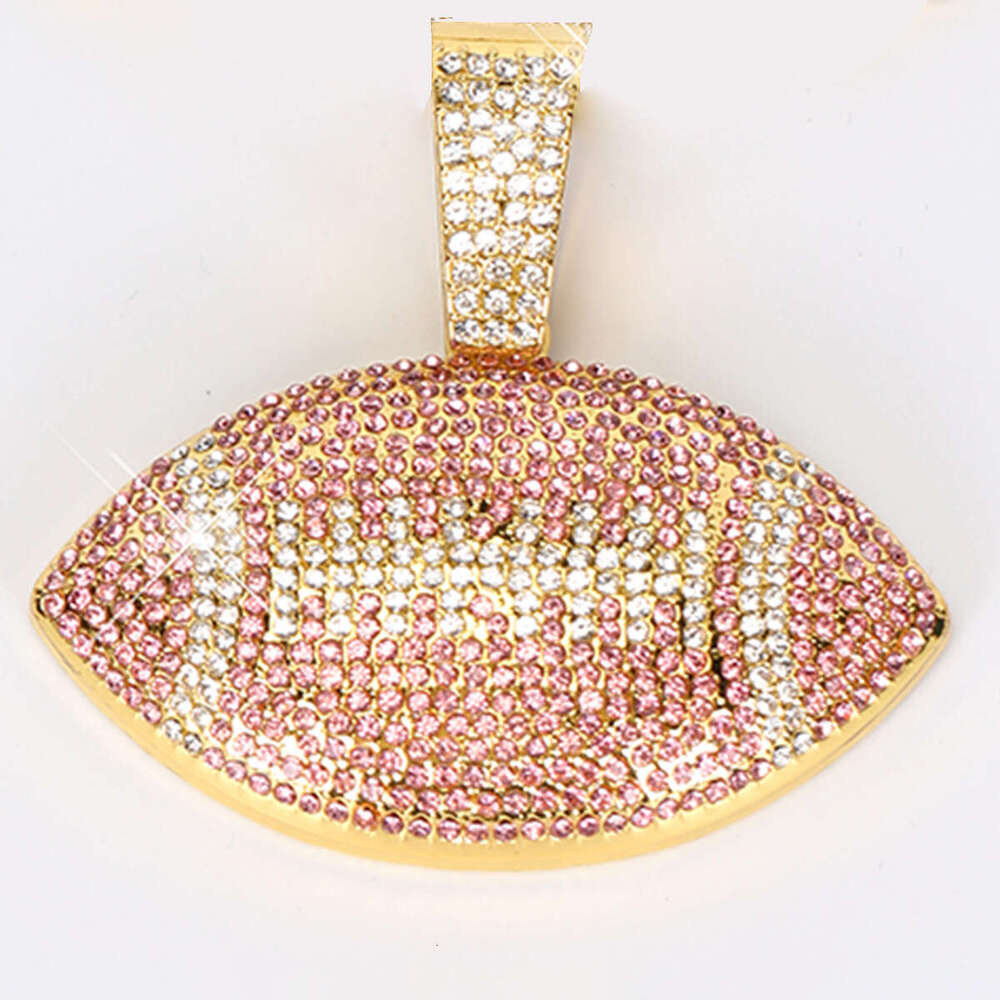 Full Dia Multi-color Football Shape Fashion Creative Personality Hip-hop Trend Pendant