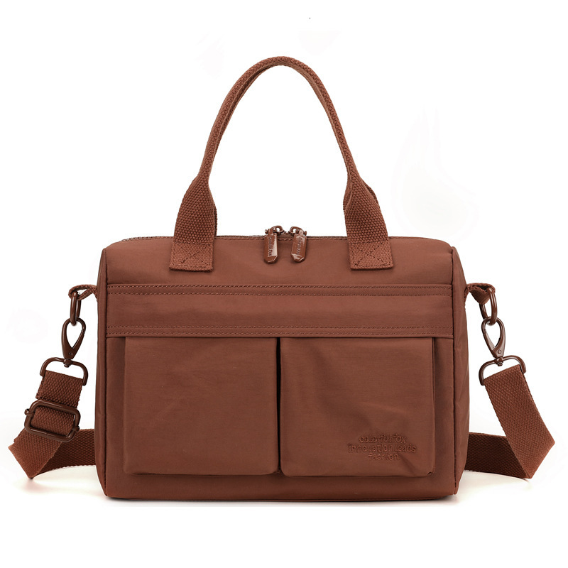 Colorful Fox2025 New Nylon Water-Resistant Handheld Briefcase Single Shoulder Crossbody Women Multi-Compartment Tote Bag ddmymoon