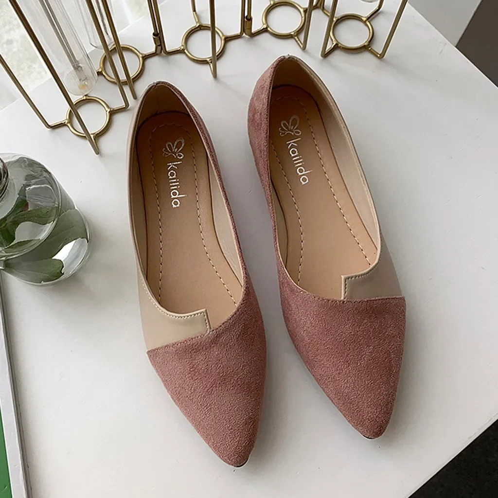 Women Shoes Fashion Splice Color Mule Flats Pointed Toe Ballerina Ballet Flat Slip on Shoe Zapatos Mujer Loafers Size 35-41 250724