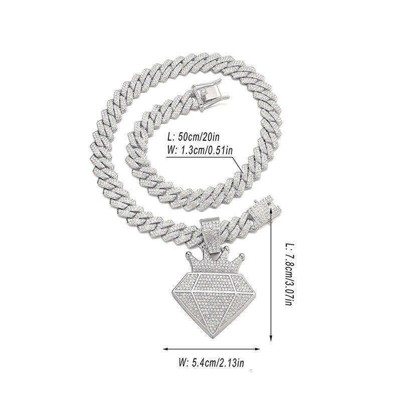 Trendy Men Must-Have Smiley Alloy Full Dia Hip-Hop Style Necklace Crown Letters Multiple Specifications