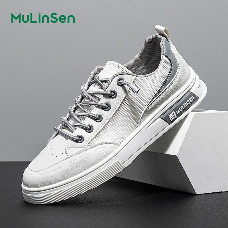 Mulinsen summer breathable men's shoes mesh hollow thin high-end slip-on lazy driving casual dad mesh shoes