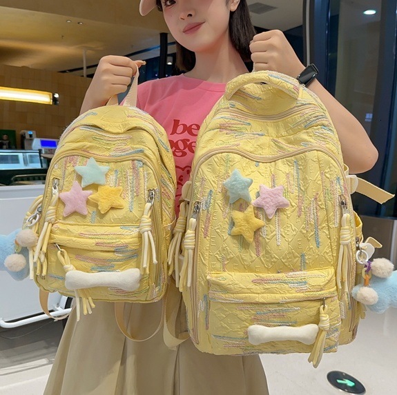 Summer new high-quality girls' backpack with large capacity, cute and lightweight, suitable for middle school and high school designer bags