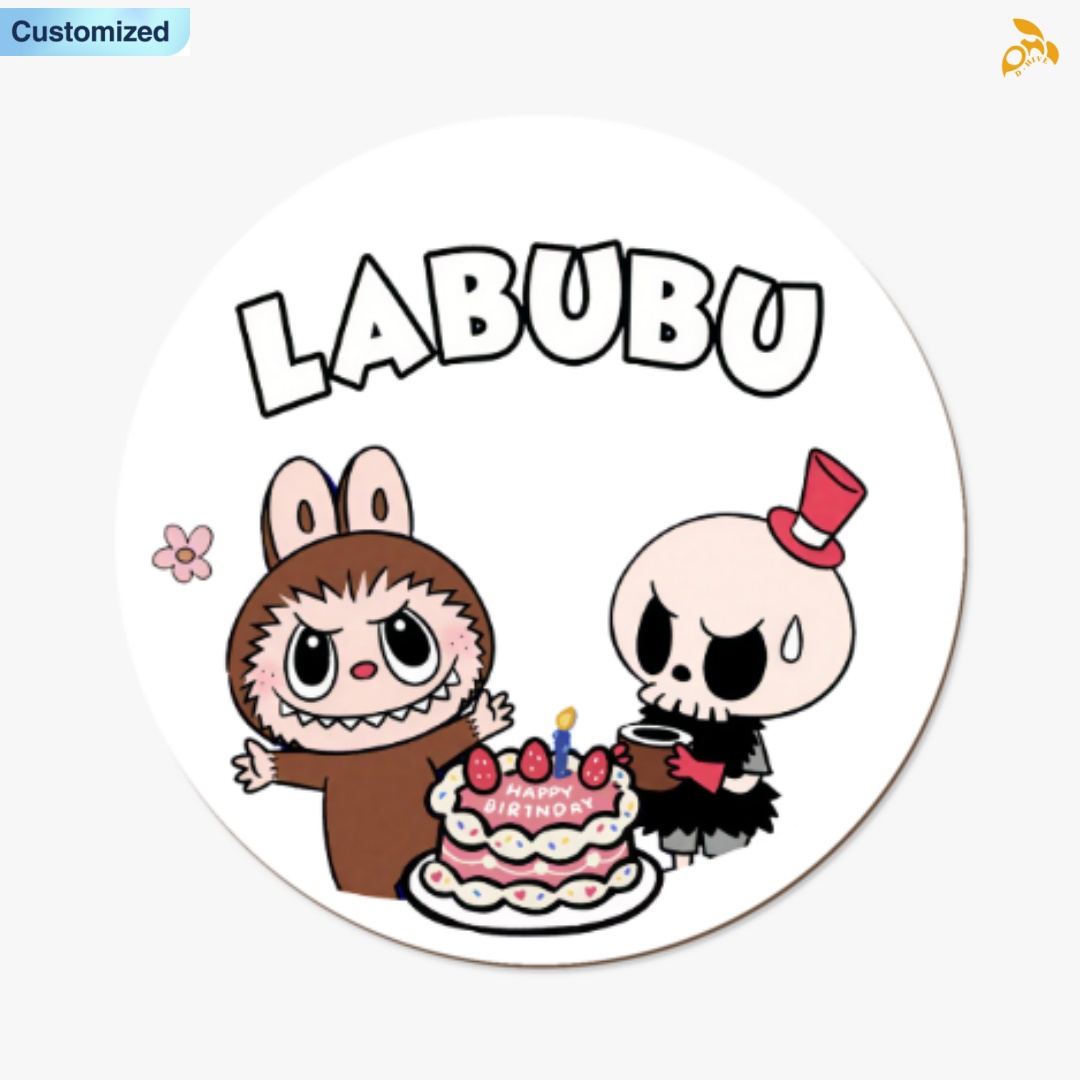 Free shipping new customized labubu Home Decor Decoration Decorative Circular wooden board painting Exquisite fashion