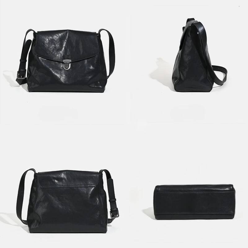 Genuine Leather Woman 2025 New High-Quality Soft Vegetable-Tanned Cowhide Shoulder Bag Large Capacity Casual Crossbody Bags