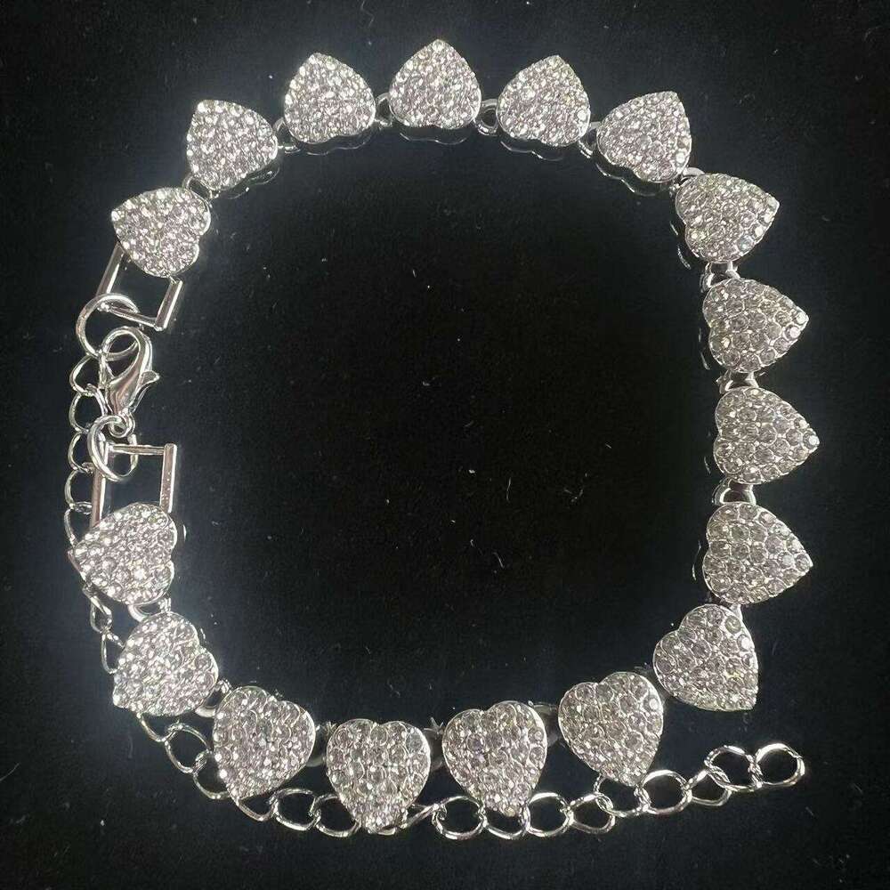 Hot Selling Heart Full Dia Multicolor Bracelet High-end Creative Personality Fashion Alloy Bangle Jewelry