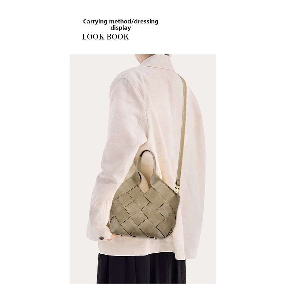 New Women Lazy Style Suede Handmade Tote Woven Handbag Single Shoulder Crossbody Bag