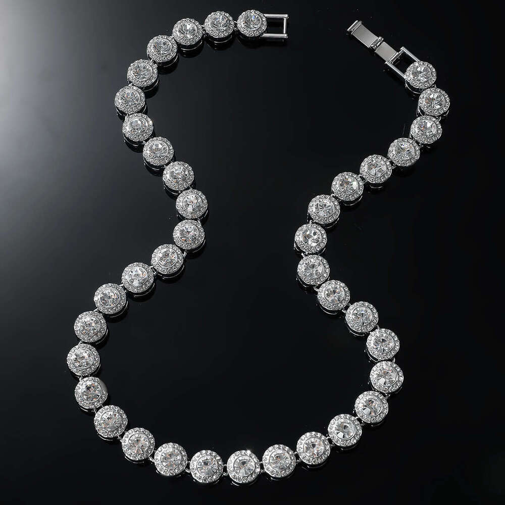 New Men's Round Dia Spliced Chain Necklace with Creative Personality and Street Hip-Hop Style