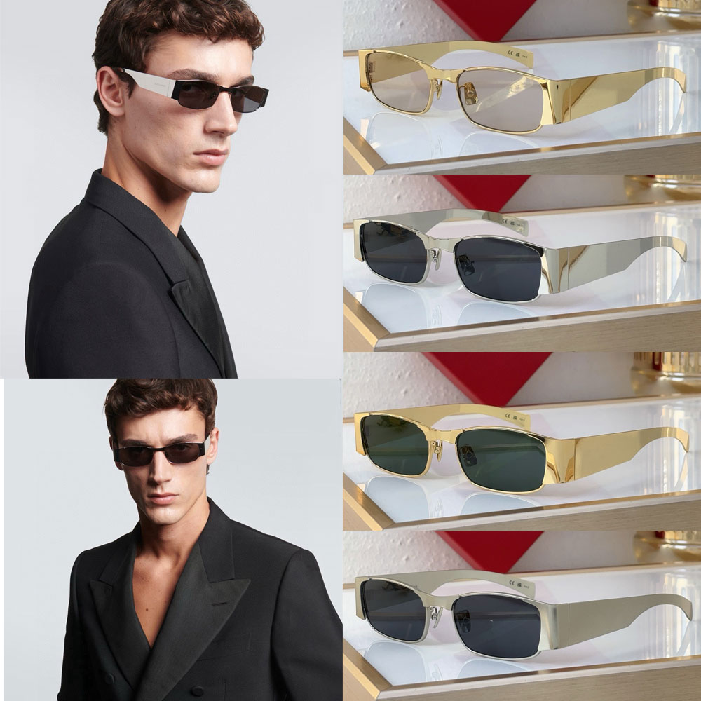 25ss New Luxury Mens Designer Metal Sunglasses SL738 fashion style womens rectangular frame sunglasses vintage driving beach outdoor high quality glasses with box