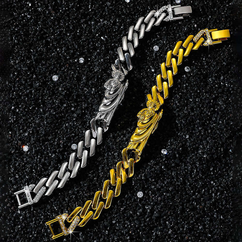 New Dia Chain ing Bracelet Hip-Hop Style Classic Religious Saint Jude Statue Accessories Glossy