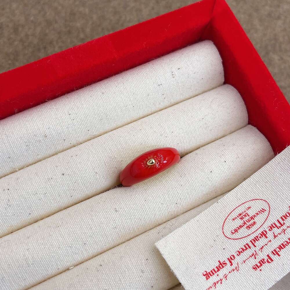 Anchor Red Drop Glaze Earrings for Women, Autumn and Winter Elegant High-end Sense Stud Earrings, Niche Design Hoop Rings f89