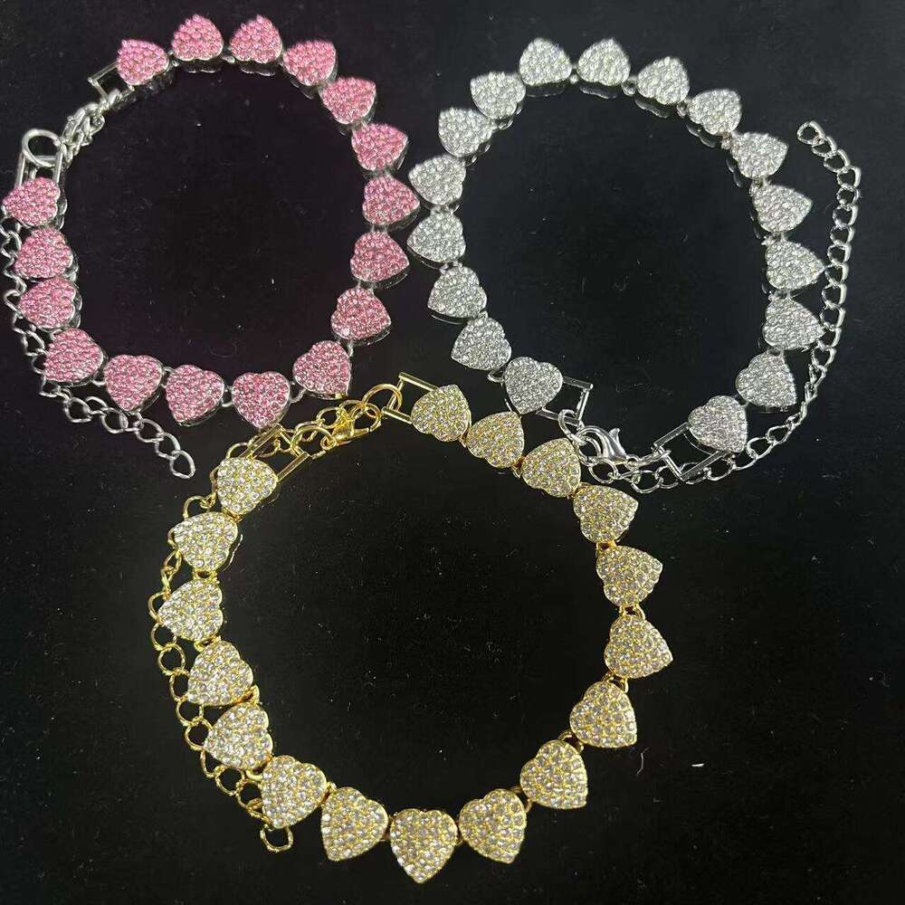 Hot Selling Heart Full Dia Multicolor Bracelet High-end Creative Personality Fashion Alloy Bangle Jewelry