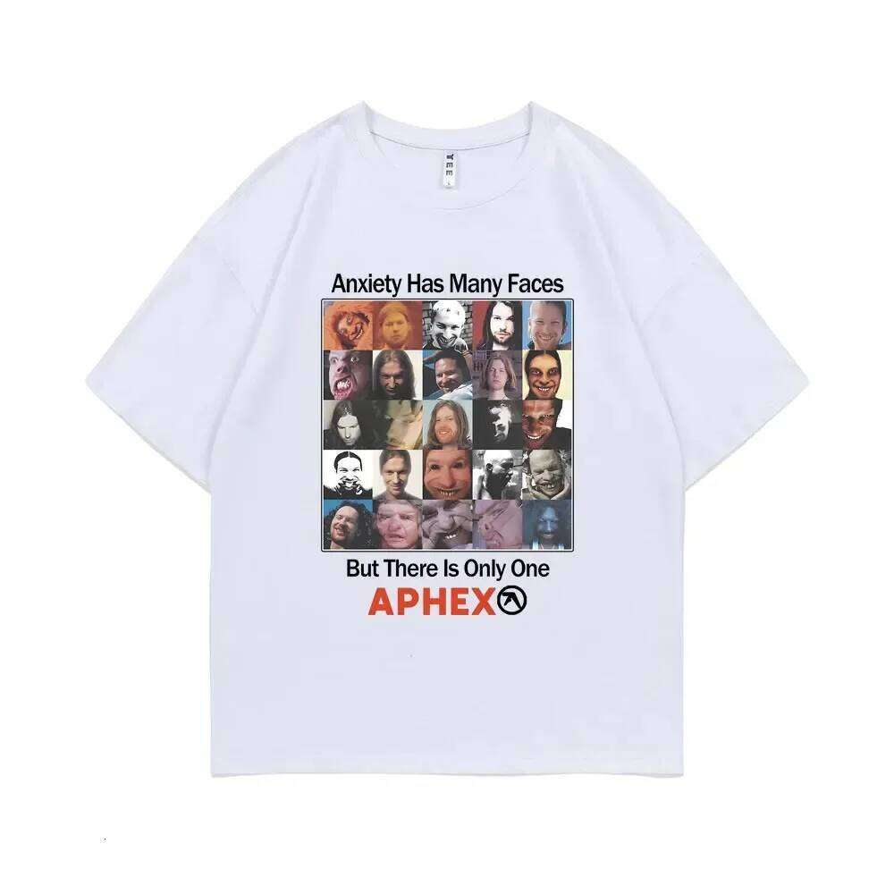 Britain Electronic Music Aphex Twin Anxiety Has Many Faces But There Is Only One APHEX Graphic T-shirt Unisex Fashion T Shirts