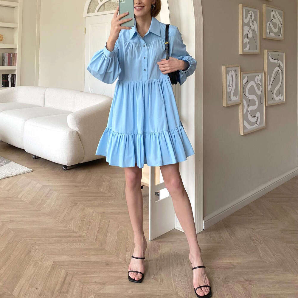 Spring New Style Shirt White Dress Women's OL Simple Cotton Top B5