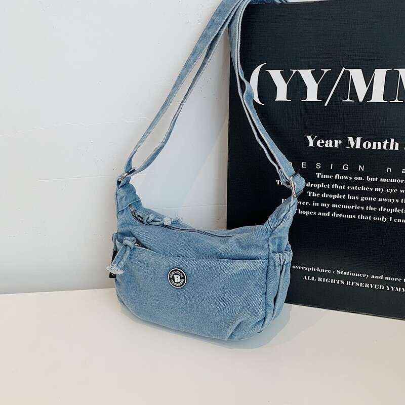 Summer New Single Shoulder for Women, Light Luxury Design, Casual Denim Bag, Japanese Style Trendy Crossbody Bag