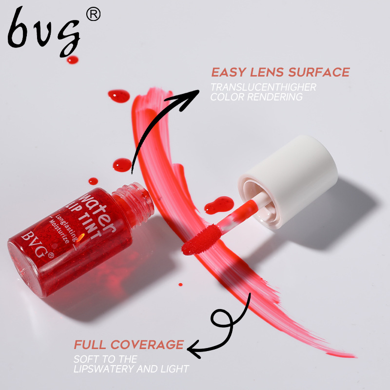 Watertint Dye Lip Stain Cherry Juice Lip Gloss Tint Non-stick Liquid Lipstick Waterproof Lips Cheek Dual Use Rouge Water Makeup Mirror Pearl Lip Gloss