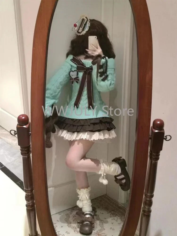 Autumn Winter Sweet Sexy Off Shoulder Knitted Sweater Y2k E-girls Slim Fit Jumpers Casual Long Sleeve Korean Fashion Pullovers 250723