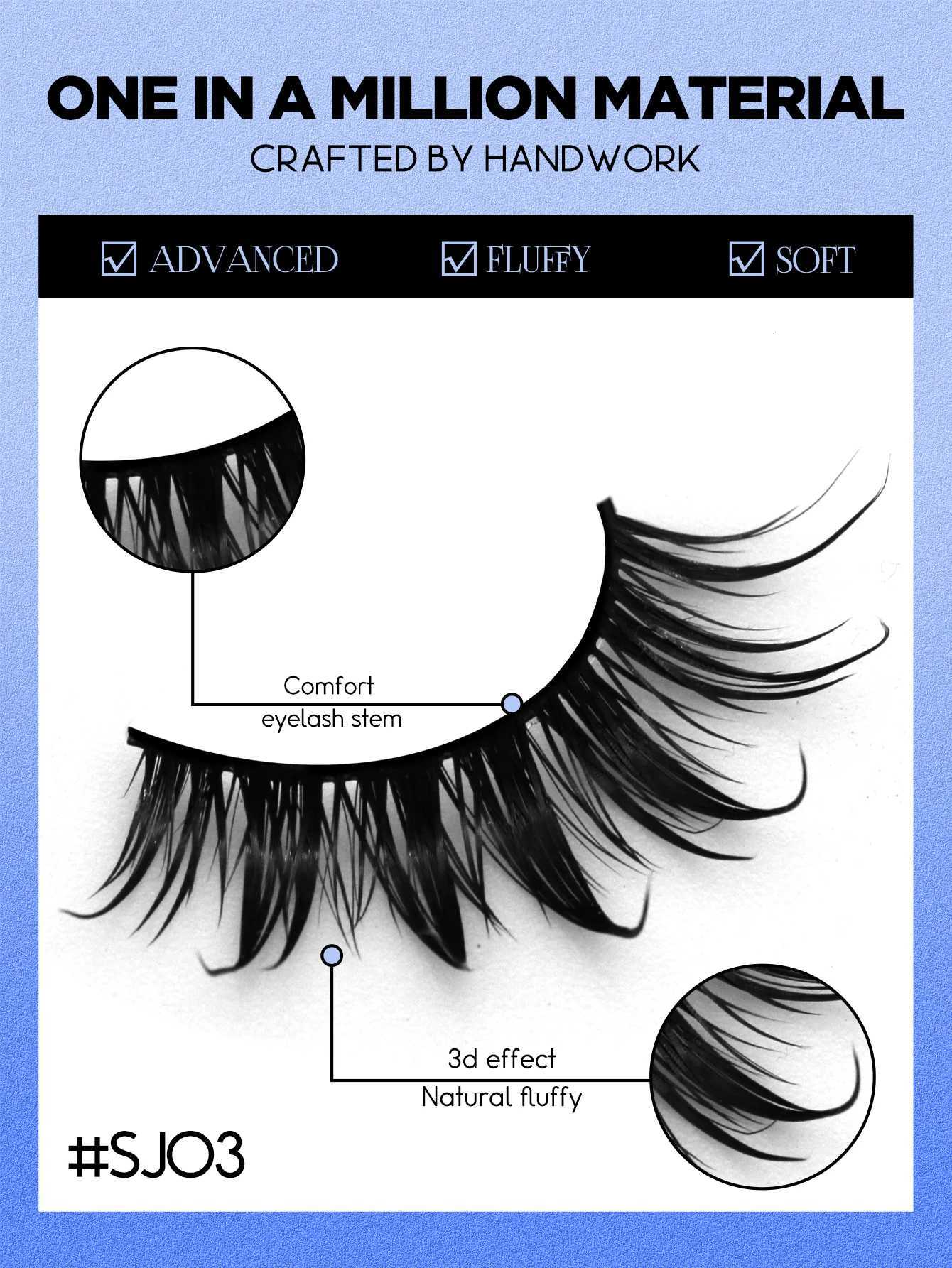 Groinneya New Natural Manga Lashes Soft False Eyelashes Look Like Mink False Eyelashes Wispy Manga Eyelashes Extension Makeup Z250730