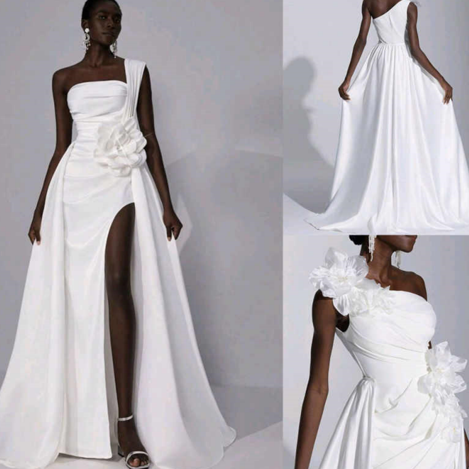 Classic Wedding Dress Mermaid Gowns Sleeveless One Shoulder 3D Appliques Floor-Length Formal Bridal Gowns Plus Size Customized Vestido de novia