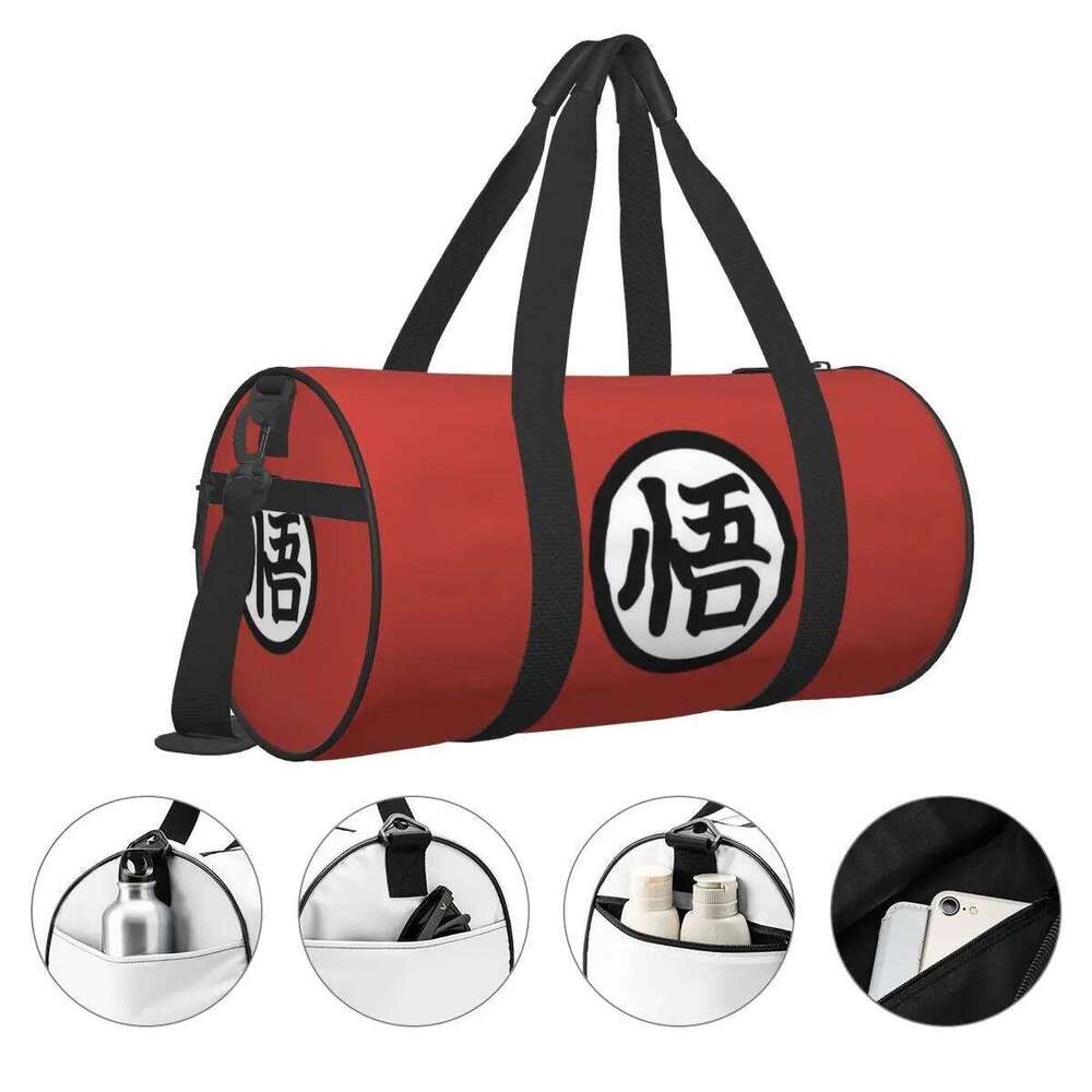 Round Large Capacity Japaness D-Dragon Anime Kawaii Travel Duffel Bag, Handheld travel bag, lightweight storage lage bag