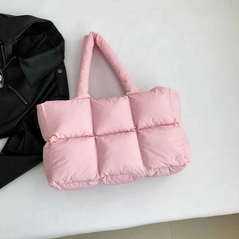 2024 Quilted Puffy Shoulder Bags Designer Space Cotton Tote Bags Large Capacity Winter Handbags Shopping Tote Bags Y250730