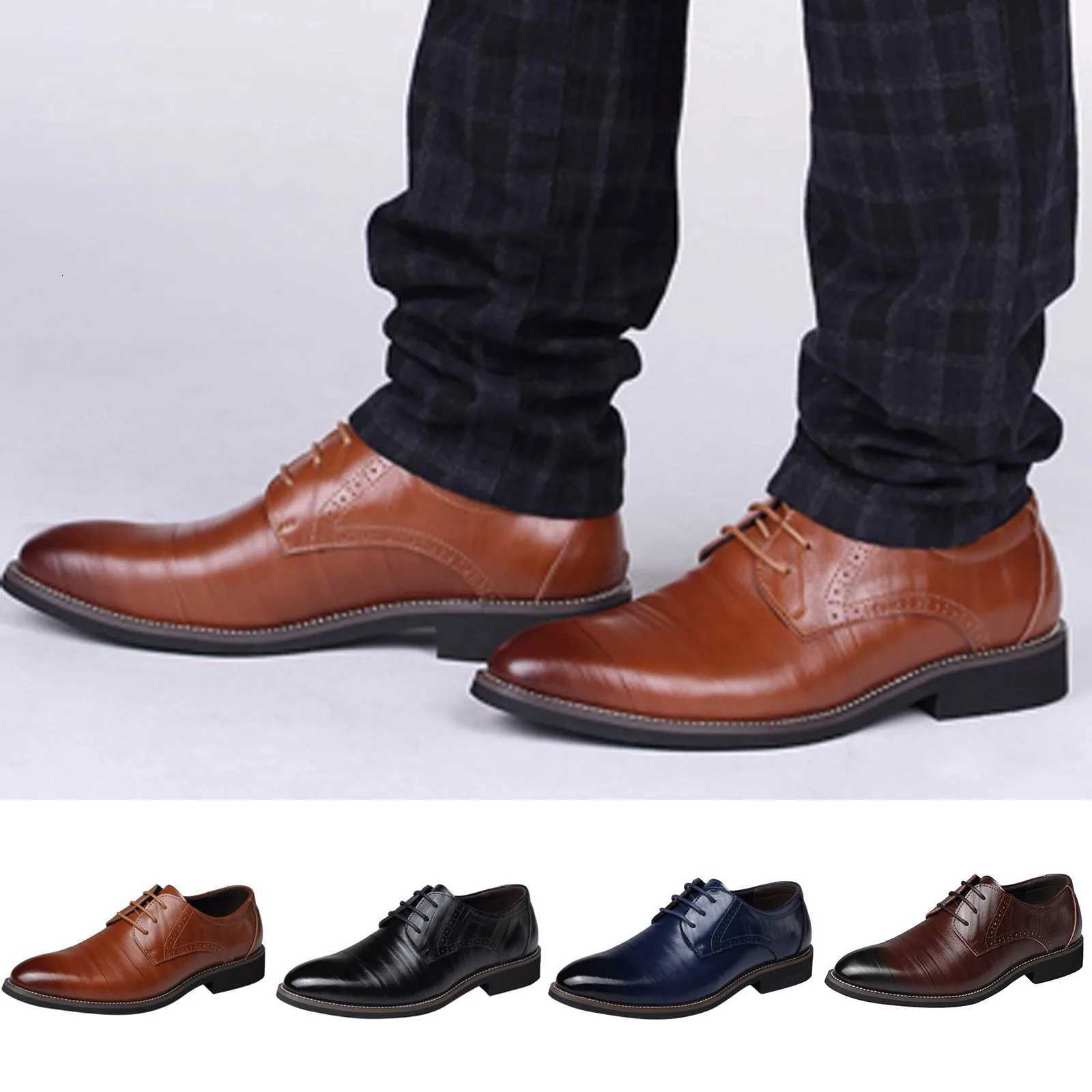 2 Mens Soft Leather Slip-on Shoes Classical Style Shoes for Men Slip-on PU Leather Low Rubber Sole Block Heel Work Eye Y250730