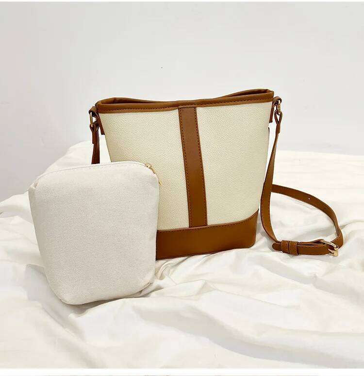 Women's Bags Designer Patchwork Bucket Crossbody Bag For Women 2023 New Designer Brand Shoulder Bags Small PU Leather Ladies Handbags And Purses