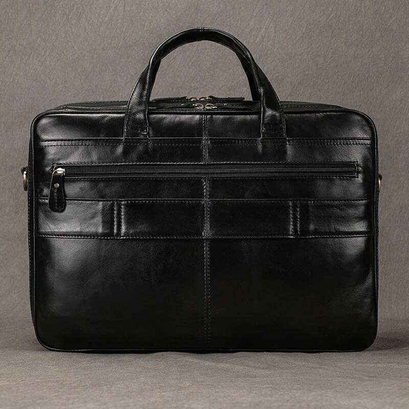 Genuine Briefcase Man Large Capacity Computer Cow Leather Messenger Bag Handbag For Male Black Business Bags bag