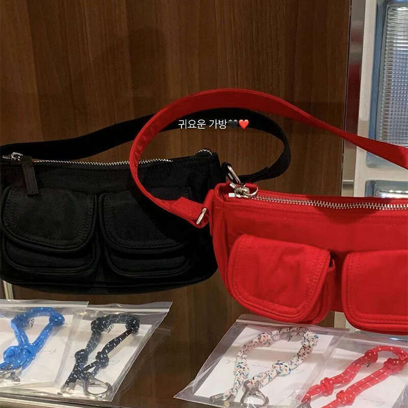 Korean INS New Niche Design Multi-Pocket Nylon Shoulder Underarm Bag Trendy Versatile Handbag