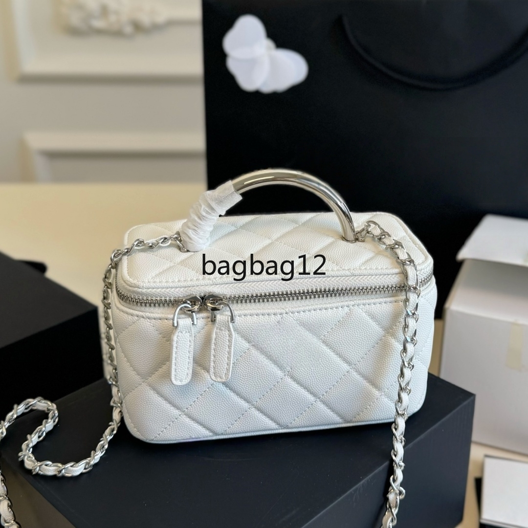 Designers Classic Vanity Bag Top Handle with Mirror Makeup Bag Cosmetic Bags Leather Tote Bag Woc Quilted Matelasse Chain Crossbody Bag Lady Mini Box Bag