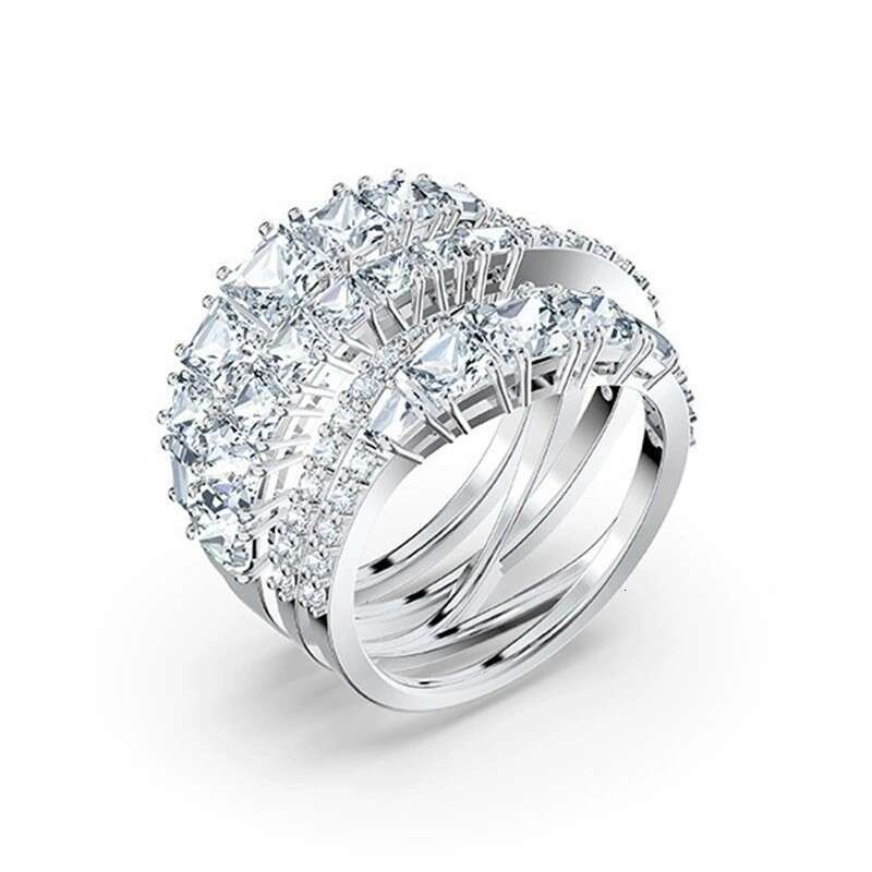 Hot Selling Exquisite Fashion Diamond-Studded Creative Cross Irregular Alloy Ring Jewelry