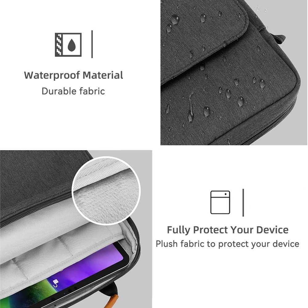 Laptop Handbag Cover for Book Air Pro 11 12 13 Inch Waterproof Notebook Bag for 9 to 13 Inch Tablet Multi Pockets Case y250730