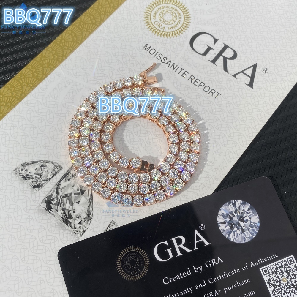 Cheapest Price Fine Jewelry Hip Hop VVS Moissanite 10k 14K Gold Plated S925 Link for Men Women 2mm Moissanite Tennis Chain