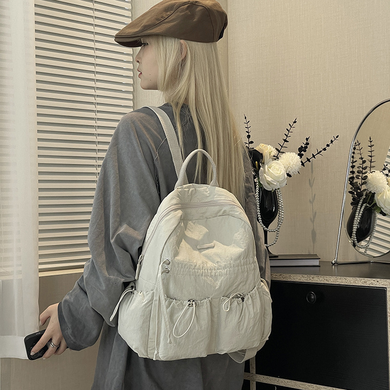 Colorful Fox Korean Style Cute for Women Large Capacity School Lightweight Commuting Versatile Drawstring Backpack ddmymoon