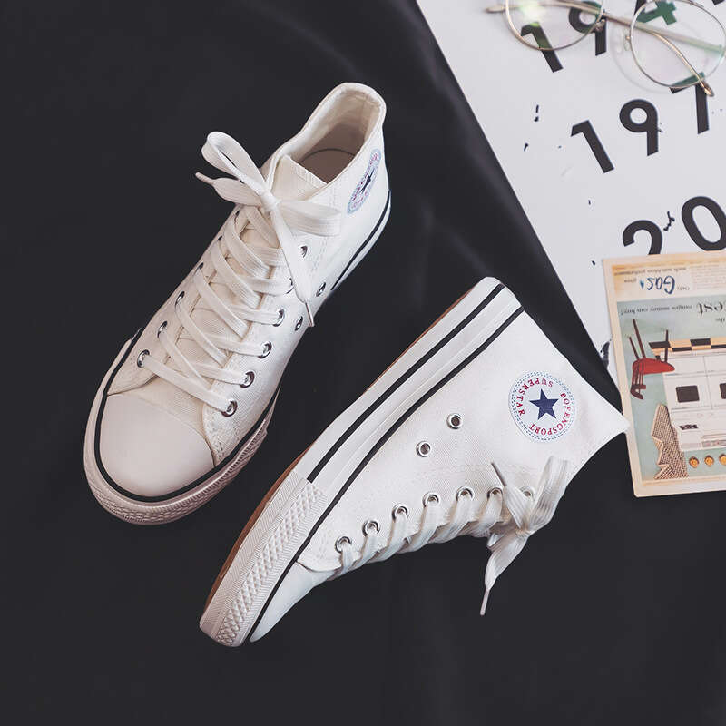 High-top Canvas Shoes for Women 2023 Spring and Autumn New Style Student Korean Version Ulzzang Trend Harajuku Versatile Ins Sneakers